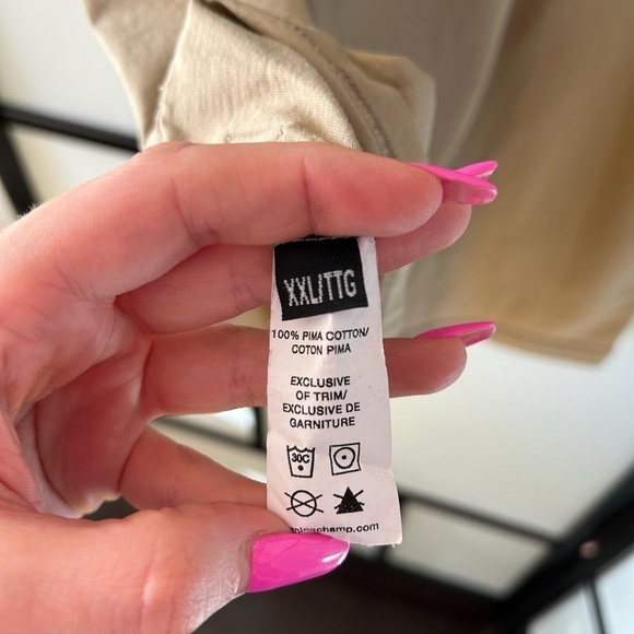 [XXL] Reigning Champ Creme Beige Softest Short Sleeve T Shirt 100% Pima Cotton - Picture 10 of 11